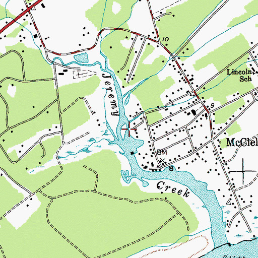 Topographic Map of Town of McClellanville, SC