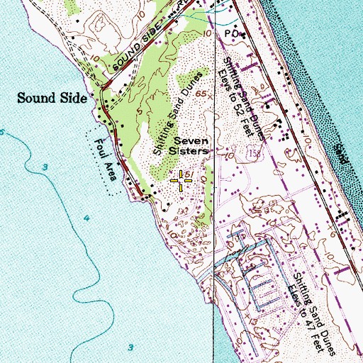 Topographic Map of Town of Nags Head, NC