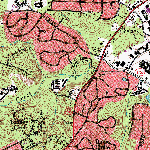 Topographic Map of Town of Chapel Hill, NC