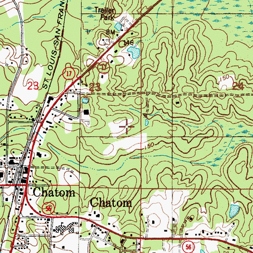 Topographic Map of Town of Chatom, AL