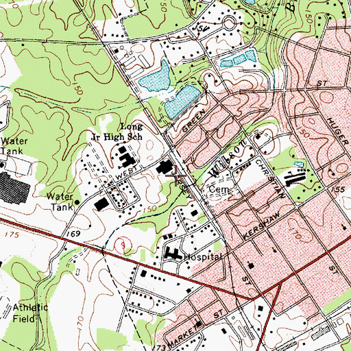 Topographic Map of Town of Cheraw, SC