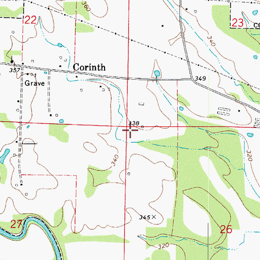 Topographic Map of Town of Corinth, AR