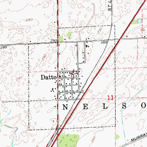 Topographic Map of Town of Datto, AR