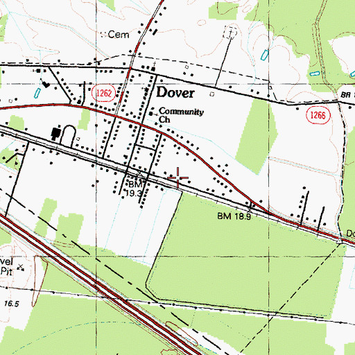 Topographic Map of Town of Dover, NC