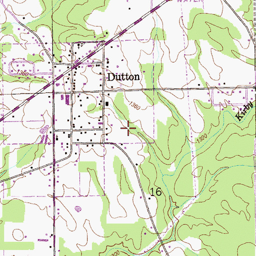 Topographic Map of Town of Dutton, AL