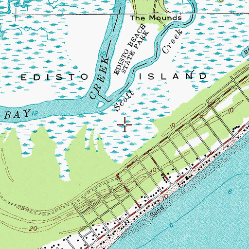 Topographic Map of Town of Edisto Beach, SC