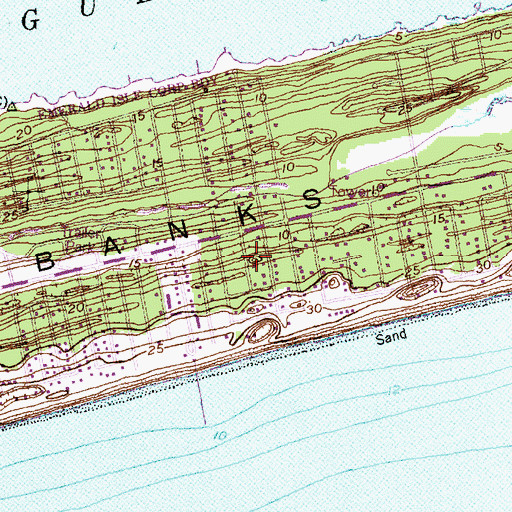 Topographic Map of Town of Emerald Isle, NC