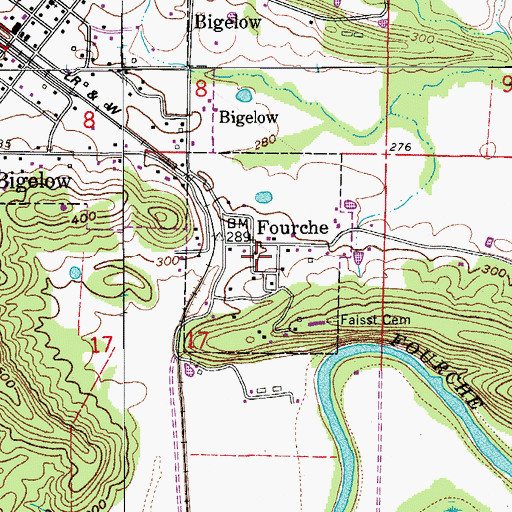 Topographic Map of Town of Fourche, AR