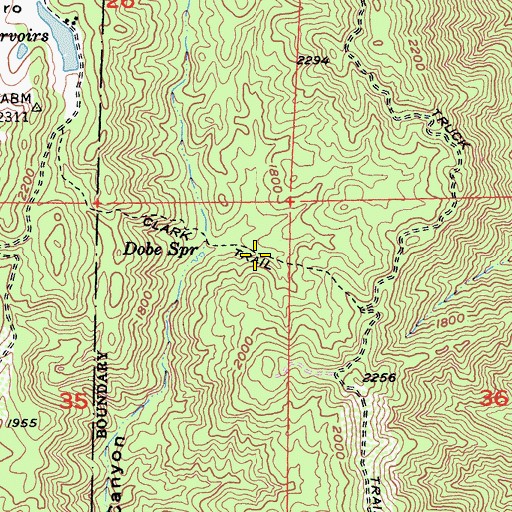 Topographic Map of Clark Trail, CA