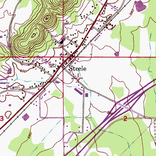 Topographic Map of Town of Steele, AL