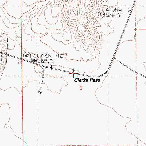 Topographic Map of Clarks Pass, CA