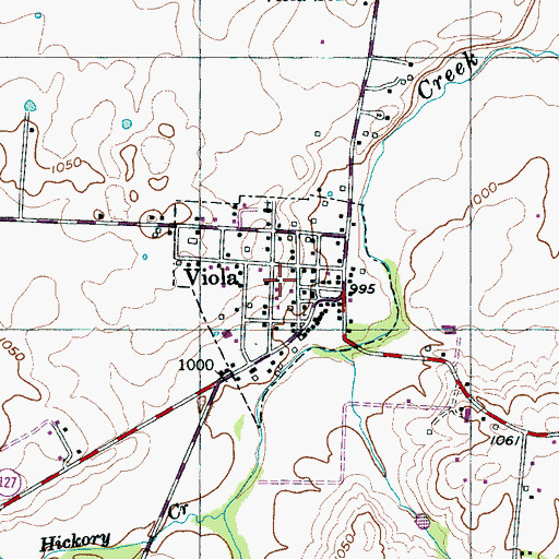 Topographic Map of Town of Viola, TN