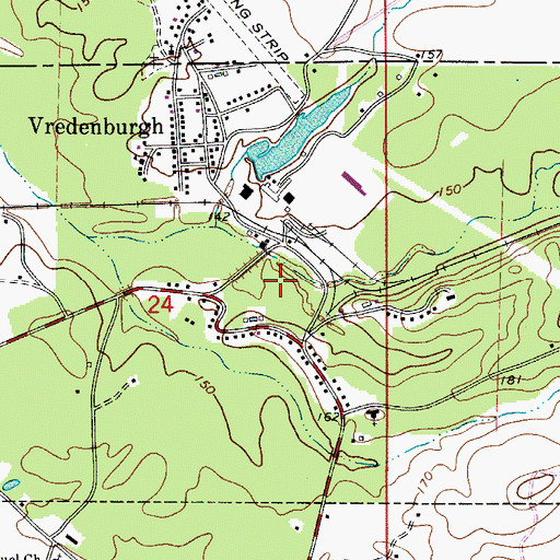 Topographic Map of Town of Vredenburgh, AL