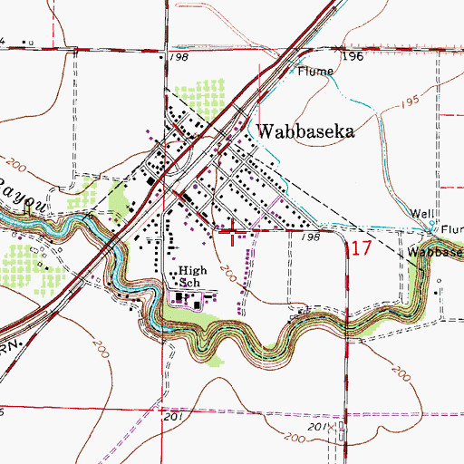 Topographic Map of Town of Wabbaseka, AR