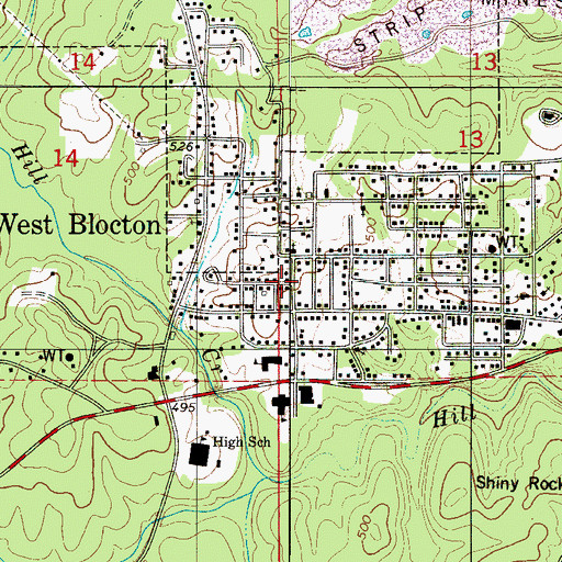 Topographic Map of Town of West Blocton, AL