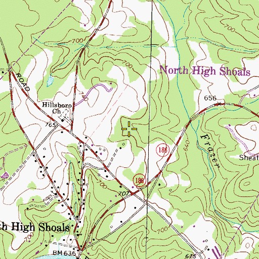 Topographic Map of Town of North High Shoals, GA