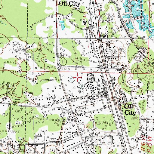 Topographic Map of Town of Oil City, LA