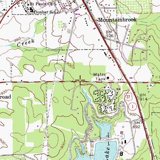Topographic Map of Town of Pine Mountain, GA