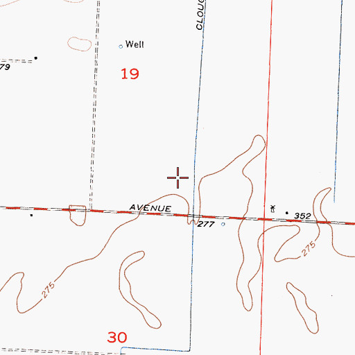Topographic Map of Clough Ditch, CA