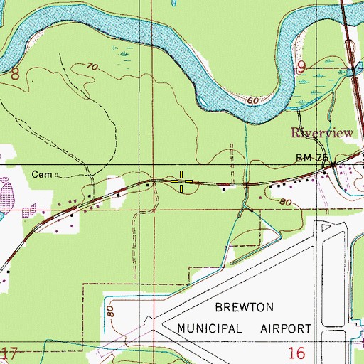 Topographic Map of Town of Riverview, AL