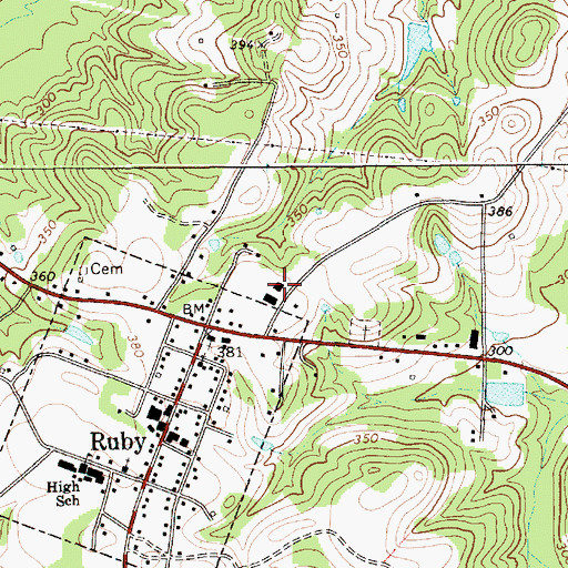 Topographic Map of Town of Ruby, SC