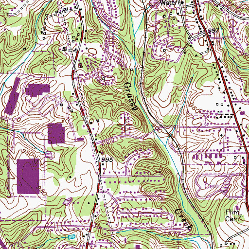 Topographic Map of Town of Rural Hall, NC