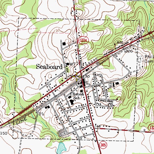 Topographic Map of Town of Seaboard, NC