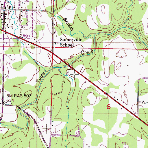 Topographic Map of Town of Somerville, AL