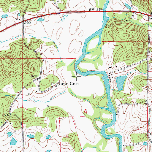 Topographic Map of Township of West Roanoke, AR
