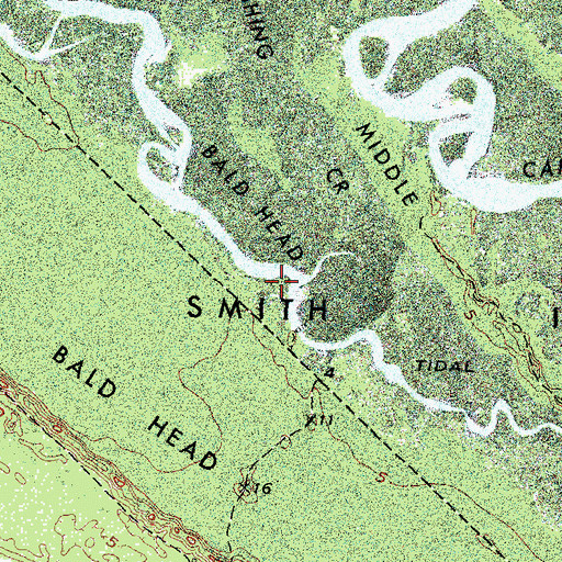 Topographic Map of Village of Bald Head Island, NC