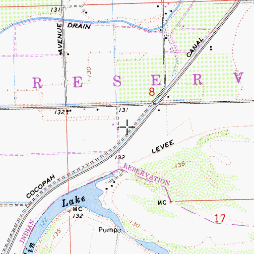 Topographic Map of Cocopah Canal, CA