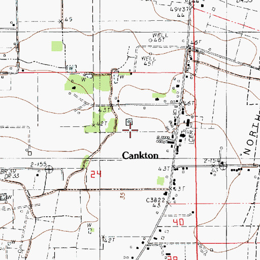 Topographic Map of Village of Cankton, LA