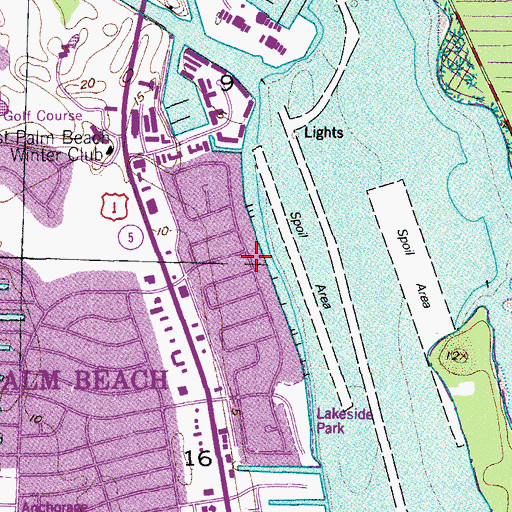 Topographic Map of Village of North Palm Beach, FL