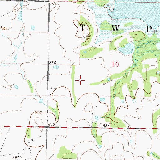Topographic Map of Cleora Census Designated Place, OK