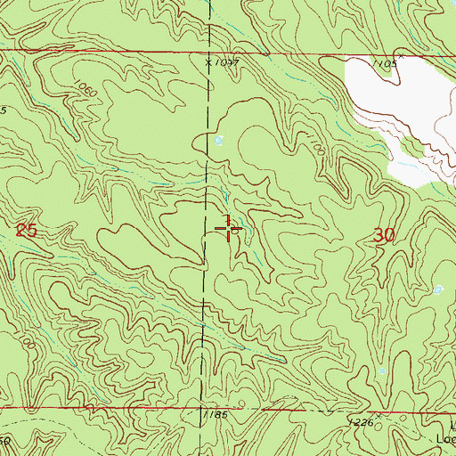 Topographic Map of Cloud Creek Census Designated Place, OK