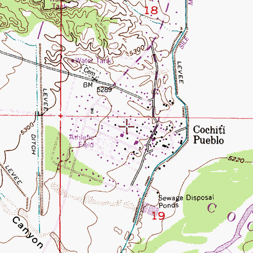 Topographic Map of Cochiti Census Designated Place, NM