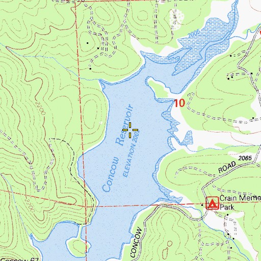 Topographic Map of Concow Census Designated Place, CA