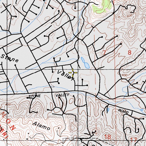 Topographic Map of Alamo Census Designated Place, CA