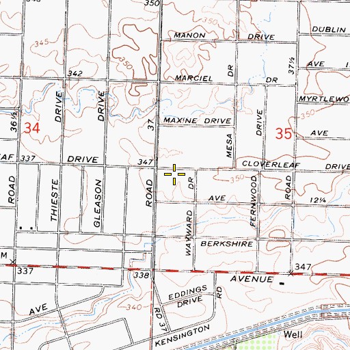 Topographic Map of Bonadelle Ranchos-Madera Ranchos Census Designated Place, CA