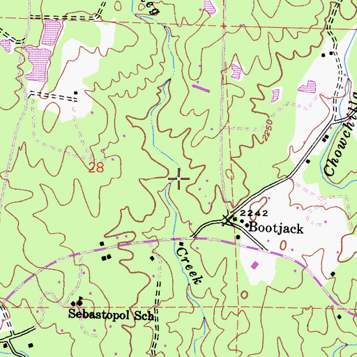 Topographic Map of Bootjack Census Designated Place, CA