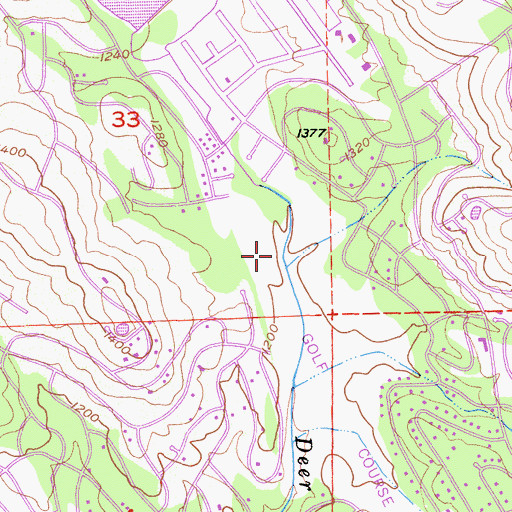 Topographic Map of Cameron Park Census Designated Place, CA