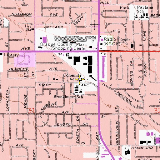 Topographic Map of Colonial Academy, CA