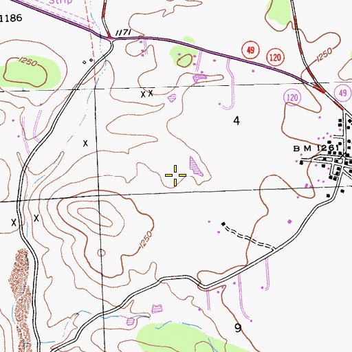 Topographic Map of Chinese Camp Census Designated Place, CA