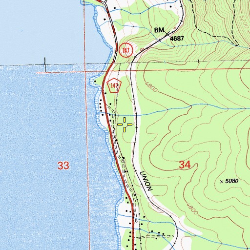 Topographic Map of East Shore Census Designated Place, CA