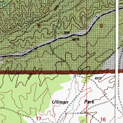 Topographic Map of Esterbrook Census Designated Place, WY