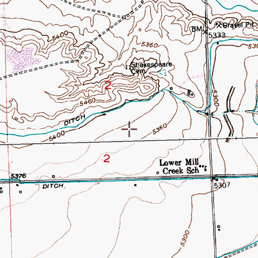 Topographic Map of Ethete Census Designated Place, WY