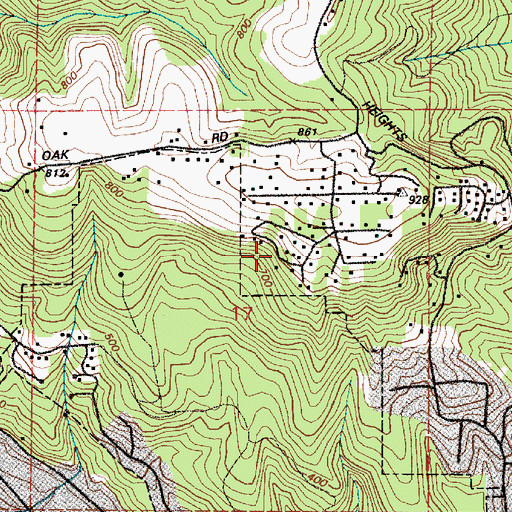 Topographic Map of Longview Heights Census Designated Place, WA
