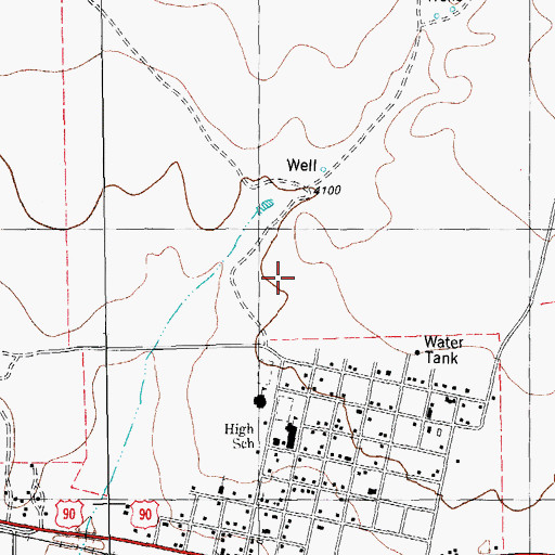 Topographic Map of Marathon Census Designated Place, TX