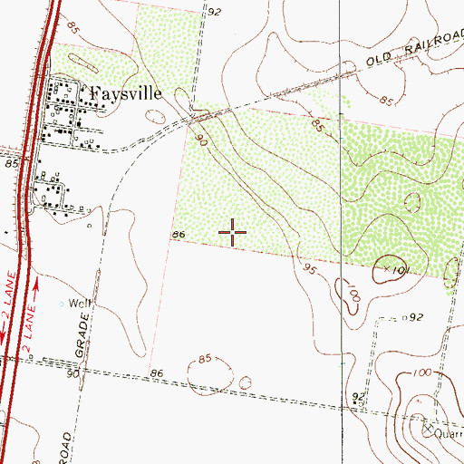 Topographic Map of Faysville Census Designated Place, TX