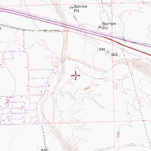 Topographic Map of Fortuna Foothills Census Designated Place, AZ